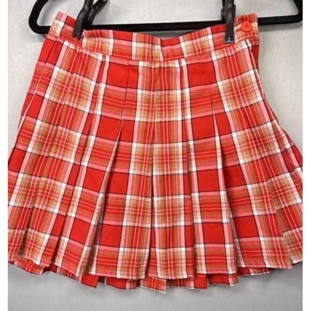 Aerie Y2K Women's Red Plaid Pleated Mini Skirt Size S